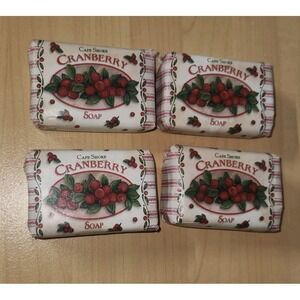 LOT OF 4~Vintage Cape Shore Cranberry Bar Soap 3.25 oz Ea~Made In USA~NEW